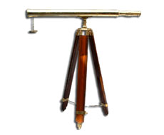 Brass Telescope with Wood Stand