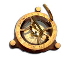 Wood Sundial Compass