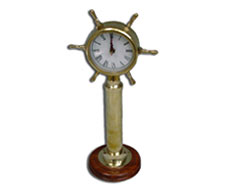 Plain Brass Stand Wheel Clock