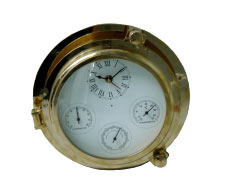Porthole Clock With Barometer, Thermometer, Hygrometer (3kg)