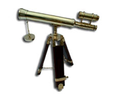 Brass Double Barrel Stand Telescope