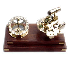 Tabletop Round Nautical With Sundial Compass